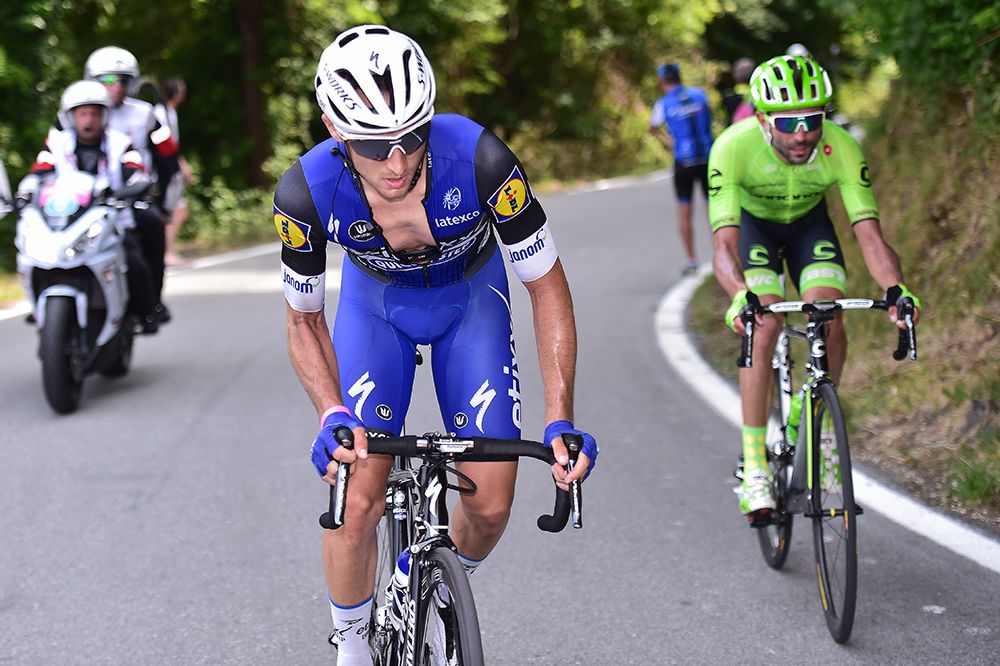 Moreno Moser (Cannondale) and Gianluca Brambilla (Etixx-Quickstep)