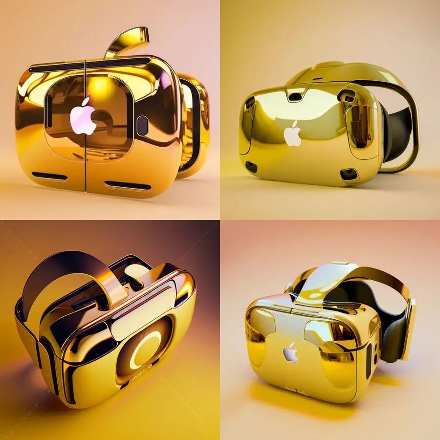 A mock up of the Apple reality Pro VR/AR headset