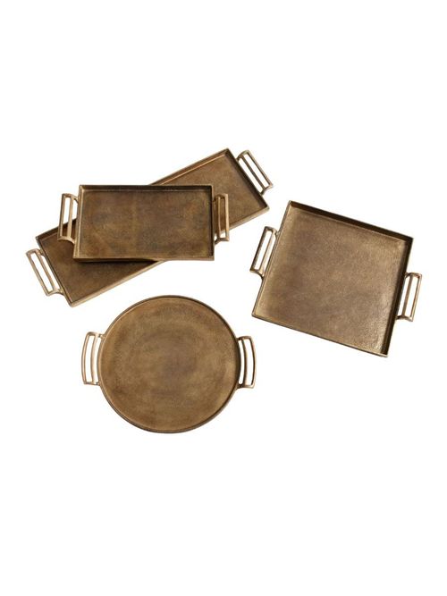 Antiqued Metal Decorative Trays