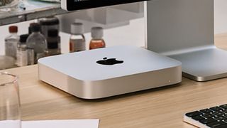 An Apple Mac Mini M2 Pro on a desk