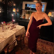 Brooke Ely Danielson wearing a black cocktail dress