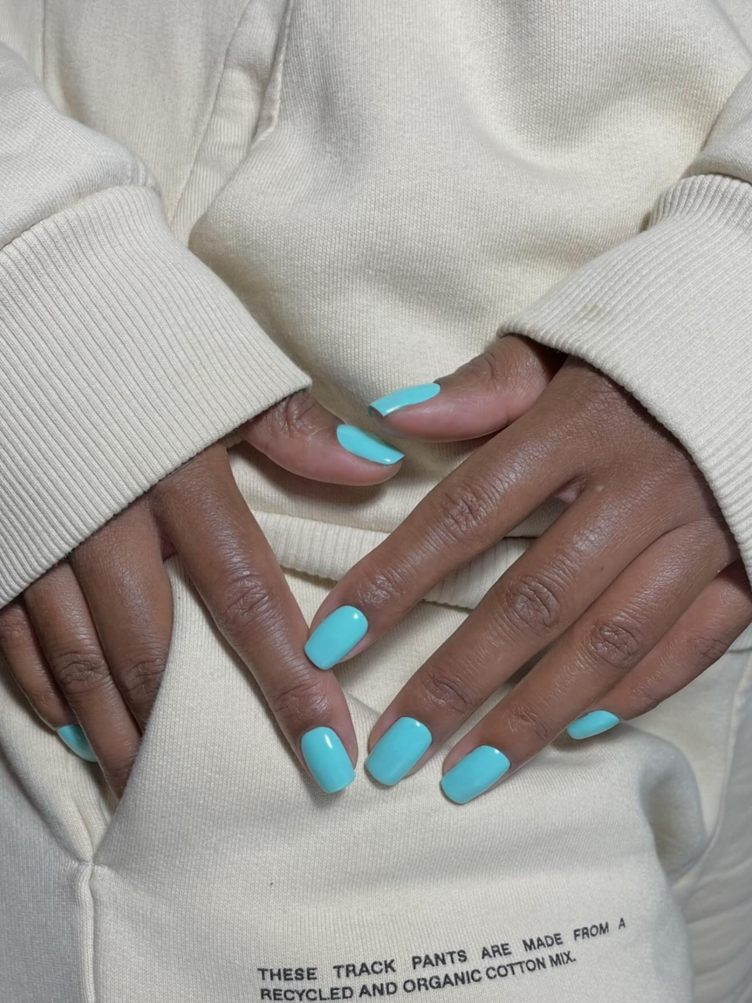 Bright blue nails