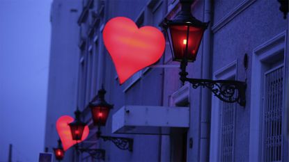 Lighting, Red, Carmine, Lantern, Heart, Material property, Holiday, Light fixture, Love, Coquelicot, 