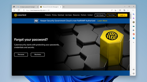 Website screenshot for Keeper Password Manager 