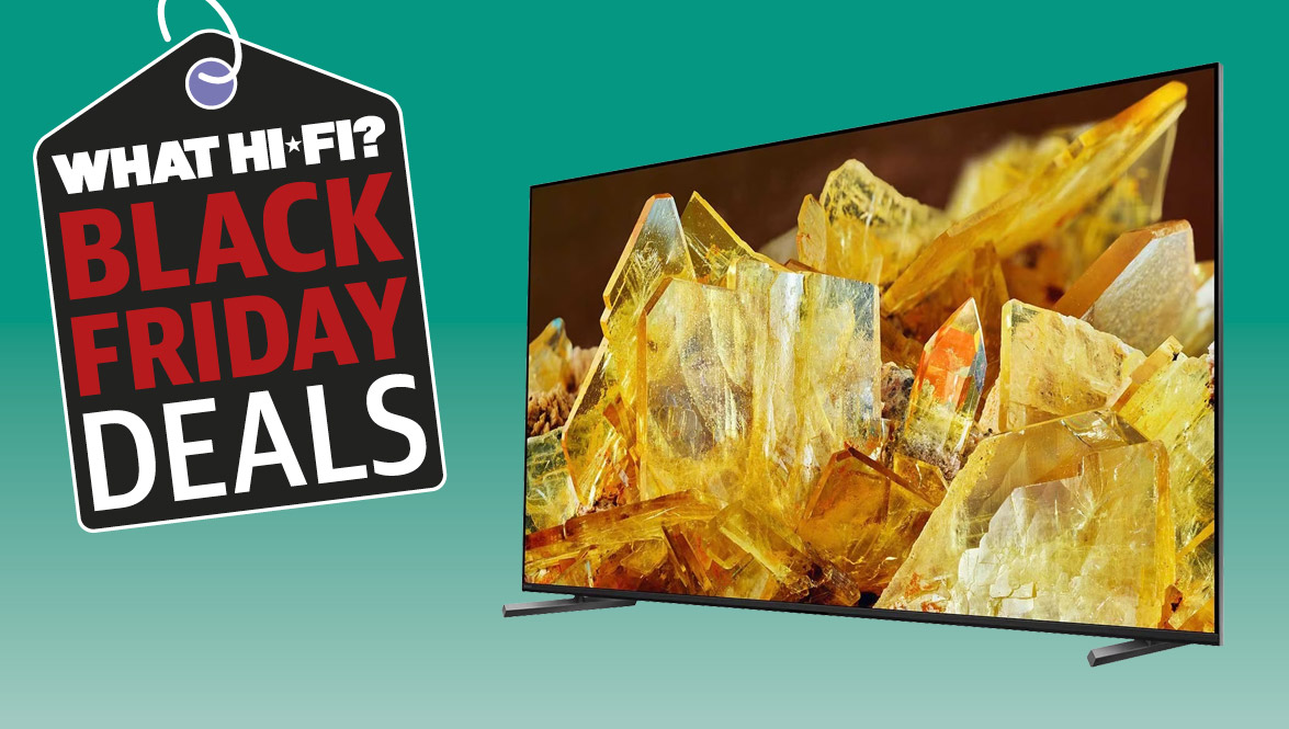 Sony X90L TV on a green background with 