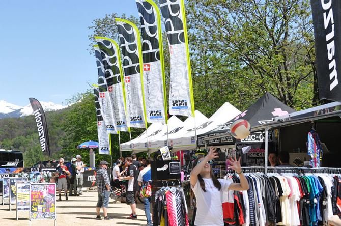 The iXS European Downhill Cup expo area in Monte Tamaro