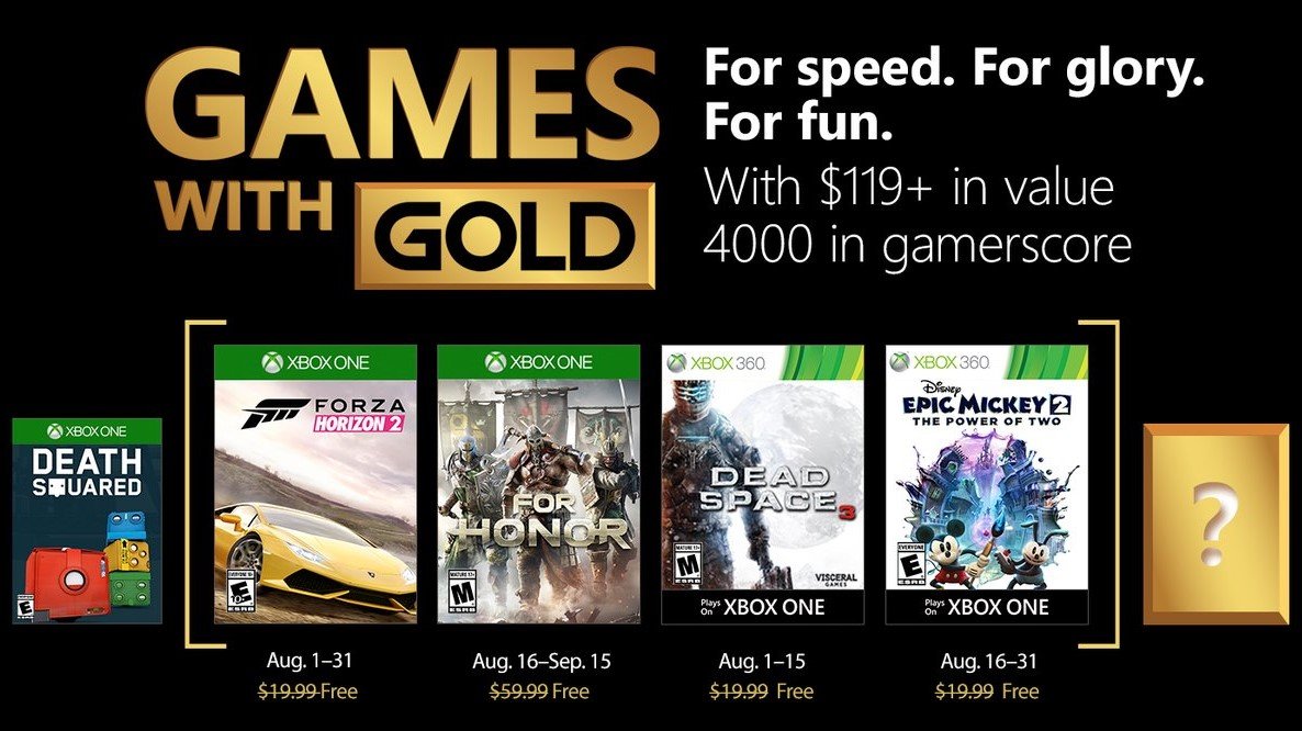 Games with Gold de agosto para Xbox está recheada de bons jogos como Forza  Horizon 2 e For Honor 