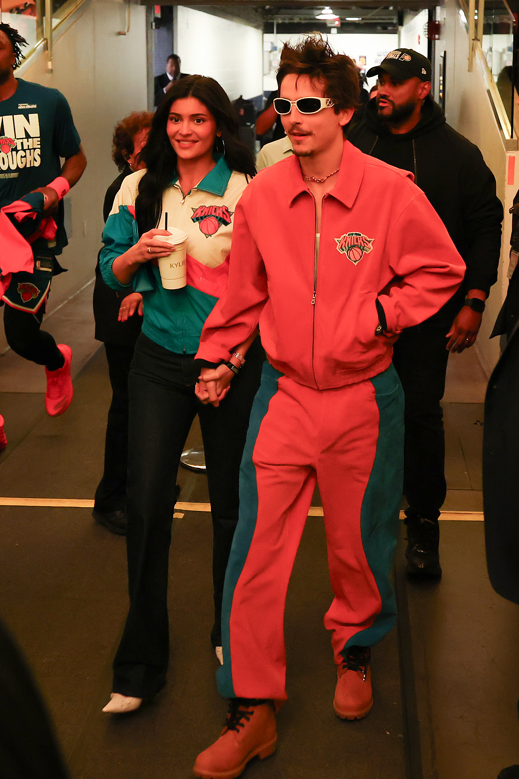 Kylie Jenner attends a Knicks game with Timothee Chalamet