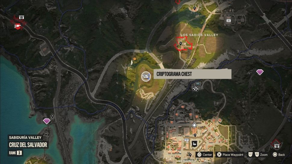 Сундук с криптограммой Far Cry 6, расположенный к северу от Сегунды.