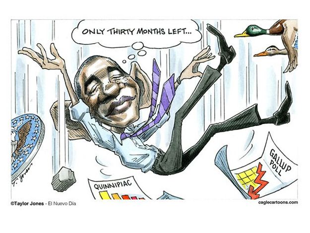 Obama cartoon polls approval