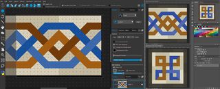 Create tile patterns in Hexels, then clean them up in Photoshop (Click the image to make it full-screen)