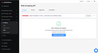 Smartproxy Web Scraping API dashboard