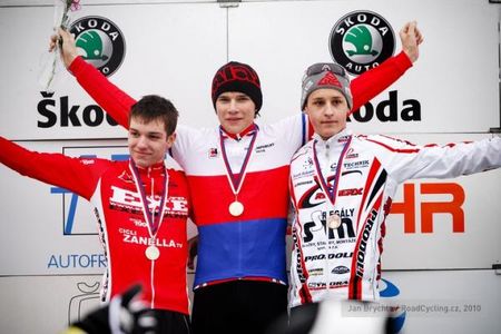 The junior men's podium: Vojtech Nipl, Jakub Skala and Tomas Medek.