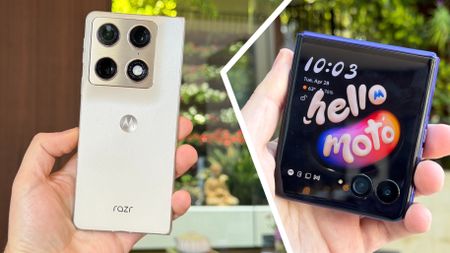 The Motorola Razr Fold and Razr Ultra 2026 being held in the hand