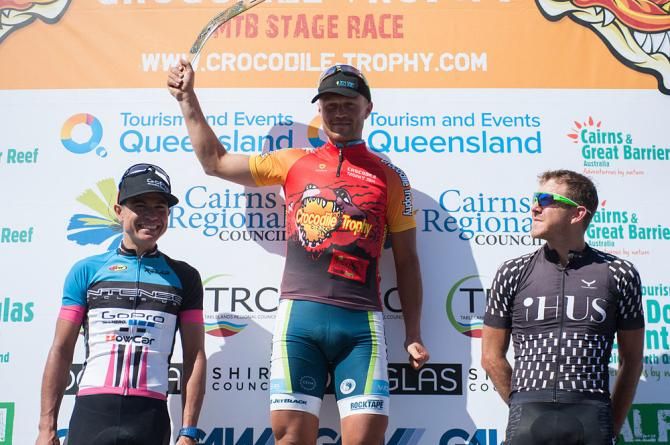 Elite Men's podium of Stage 1 (l-r): Milton Ramos, Ivan Rybarik, Greg Saw