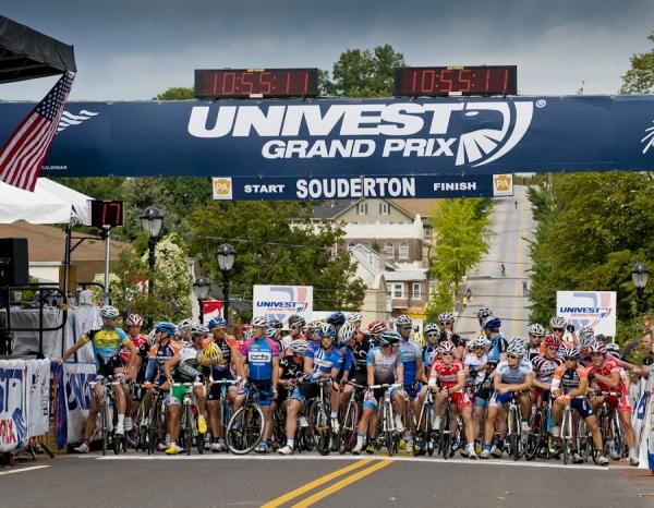 Cyclists line up for the 14th edition of the Univest Grand Prix.