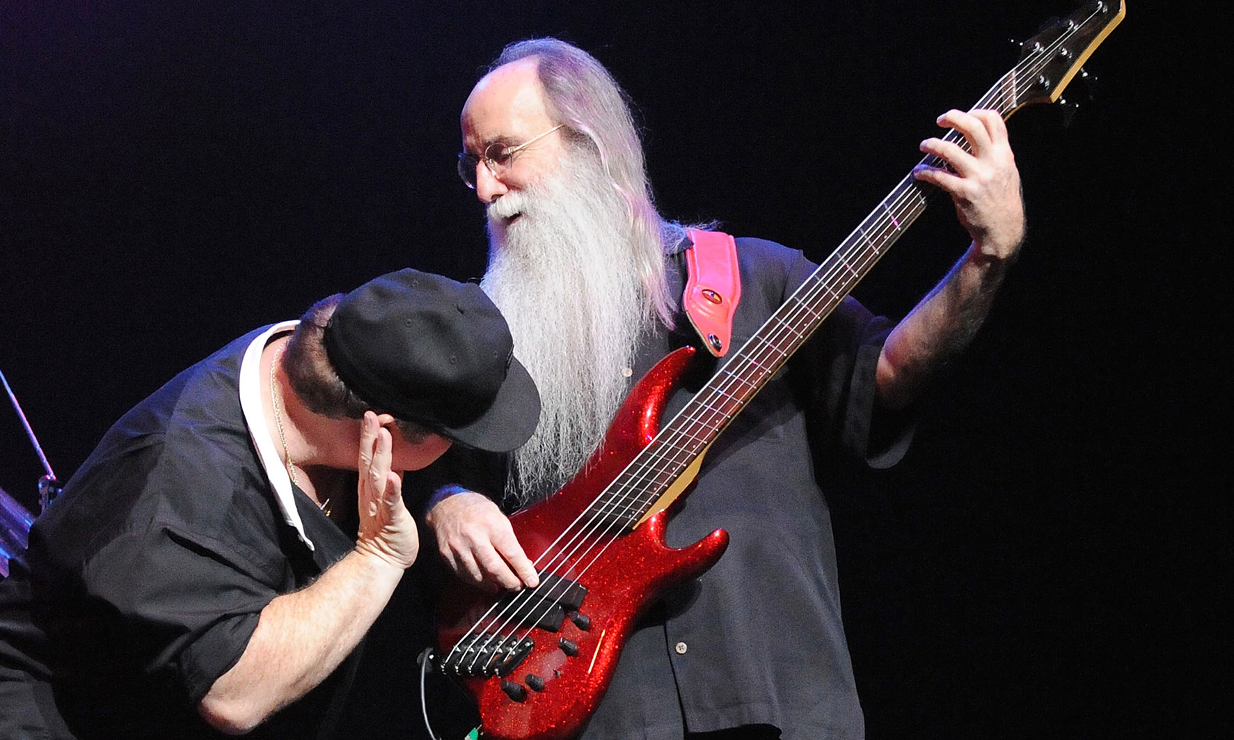 Musician Lee Sklar performs on stage at the Tokyo International Forum on March 29, 2008 in Tokyo, Japan.