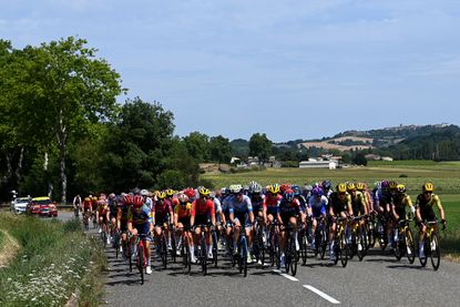 The women's peloton at the Tour de France Femmes