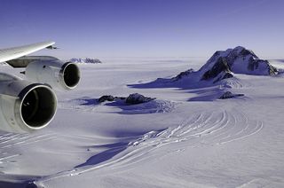Marie Byrd Land in West Antarctica seen from the air during a flight by NASA's 2011 IceBridge mission.