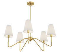 Electro five-arm classic chandelier in polished gold, Amazon