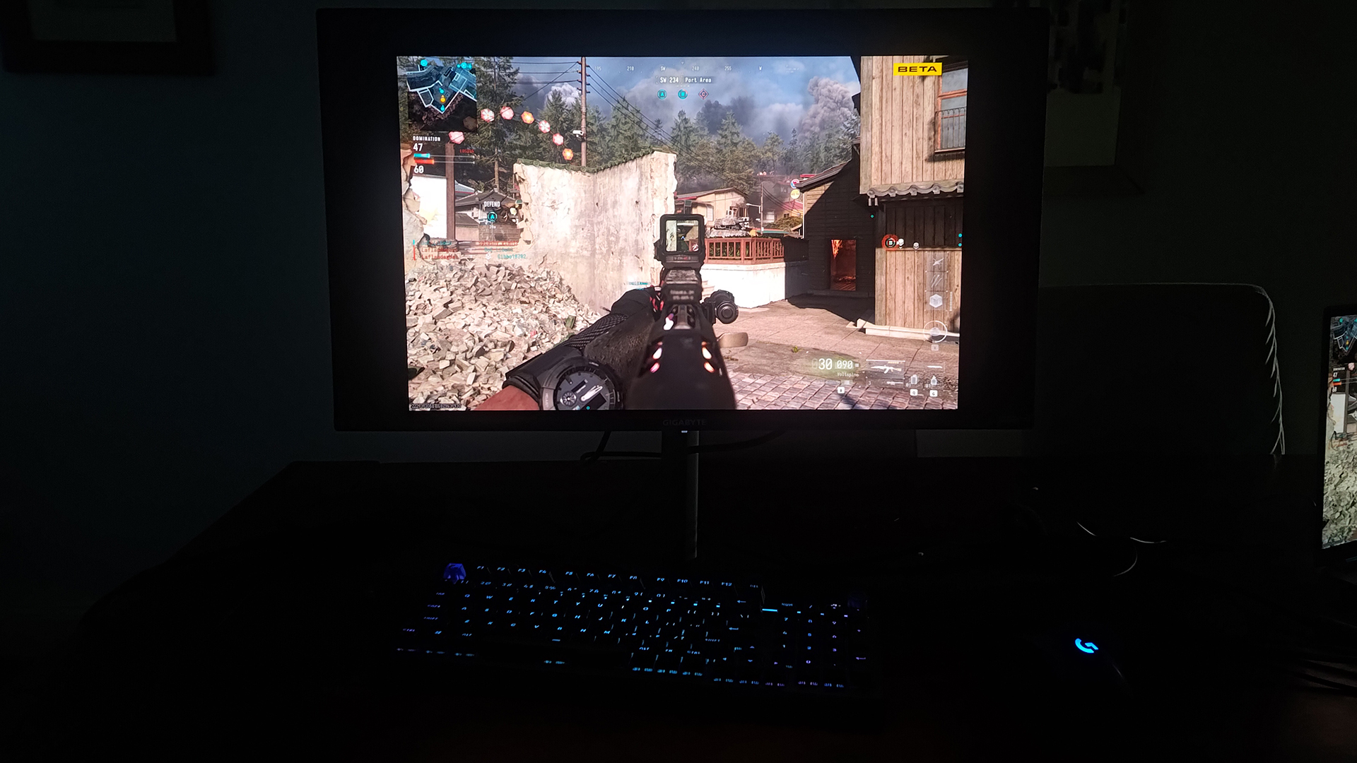 Playing on a Gigabyte GO27Q24A at the maximum refresh rate of 240Hz