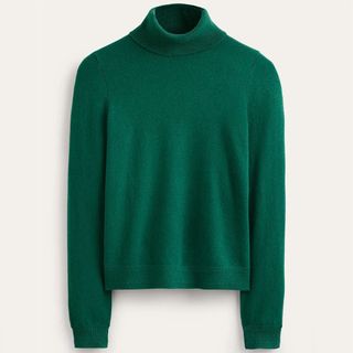 Green boden cashmere roll neck sweater