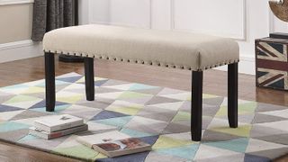 Roundhill Furniture Biony Fabric Dining Bench