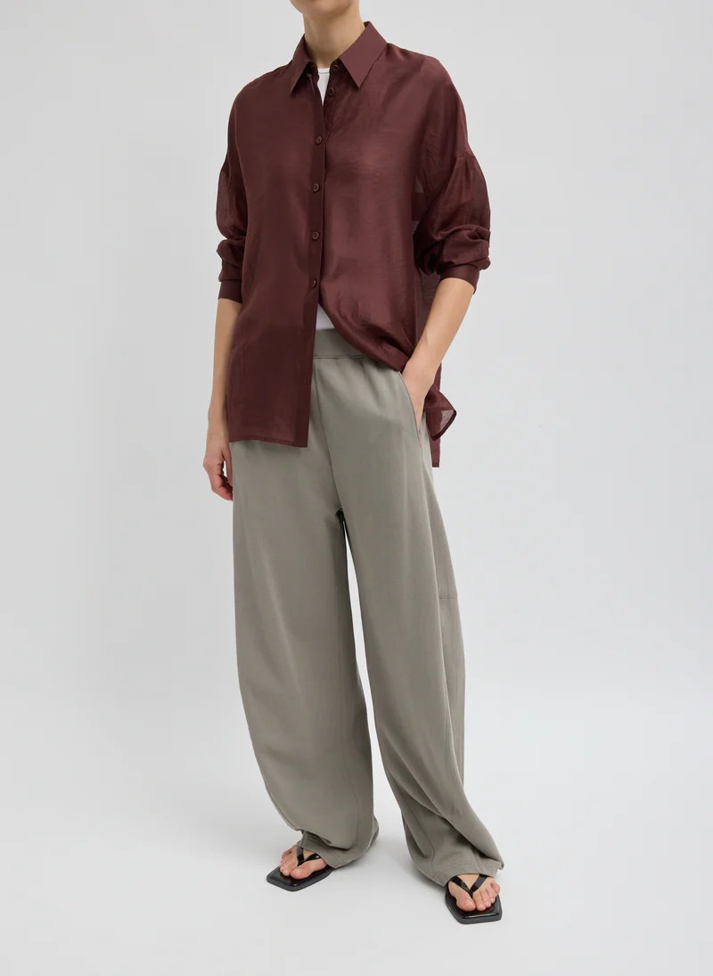 Tibi, Light Weight Sweatshirting Winslow Pants in Dark Stone