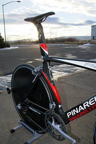 Where do the pieces start and begin? From this angle, everything looks like one smooth, cohesive piece of equipment, which is exactly how Pinarello hopes the air sees it, too.