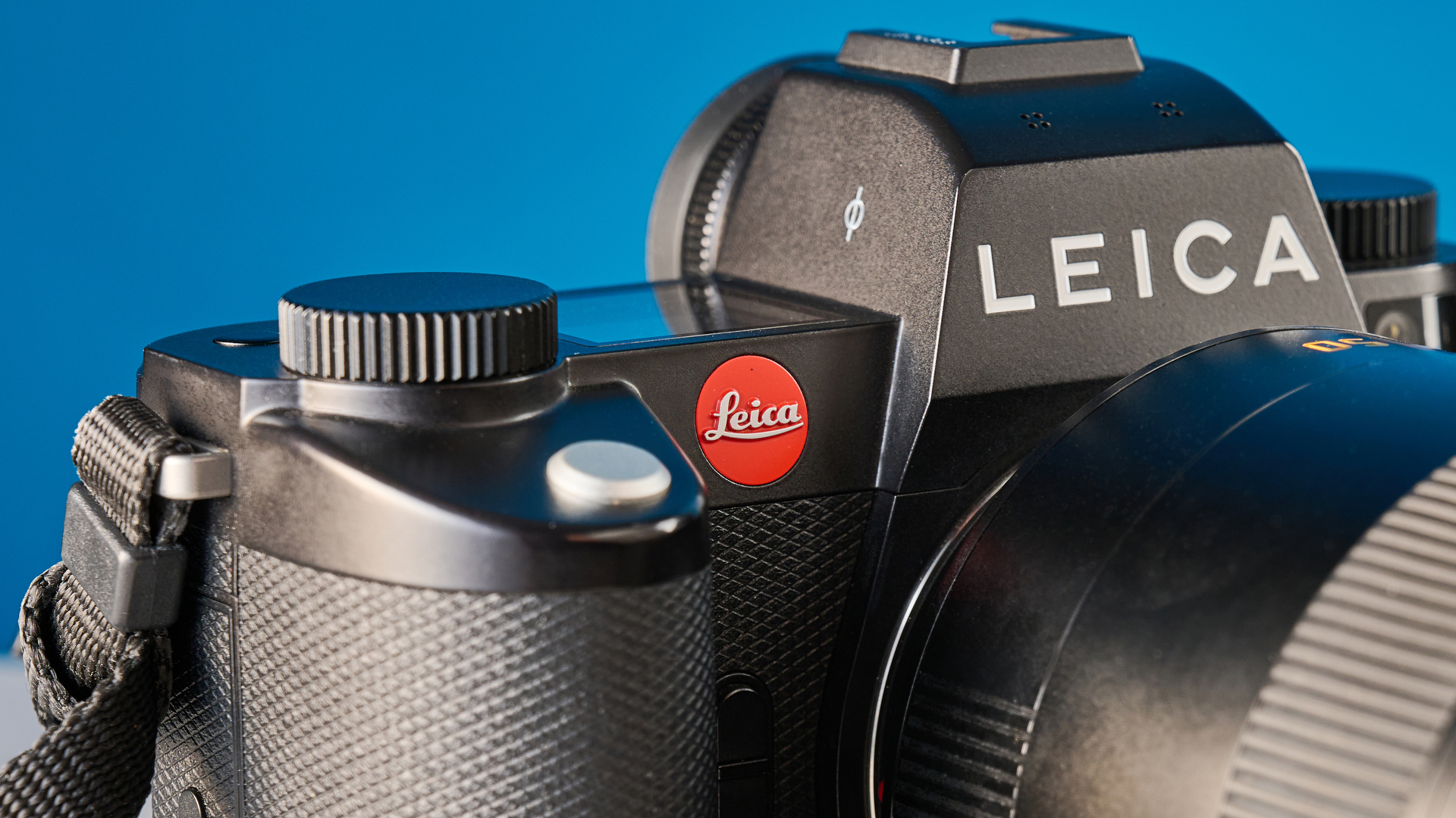 A black Leica SL3 mirrorless full frame camera