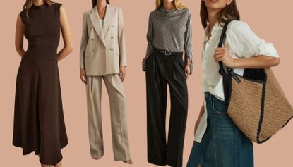 Flat lay image of four outfits from Reiss sale