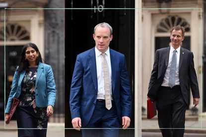 A collage of ministers in the new Cabinet. Left to right: Suella Braverman, Dominic Raab, Jeremy Hunt