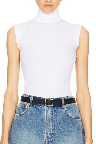 Slim Fit Sleeveless Turtleneck Top