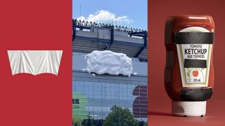 Brands with their logos covered at the World Cup stadium