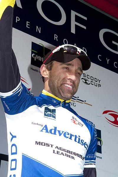 Glen Chadwick (Budget Forklifts) also won the Geelong Advertiser Most Aggressive rider of the stage award.