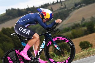 IMOLA ITALY SEPTEMBER 24 Chloe Dygert of The United States during the 93rd UCI Road World Championships 2020 Women Elite Individual Time Trial a 317km stage from Imola to Imola ITT ImolaEr2020 Imola2020 on September 24 2020 in Imola Italy Photo by Tim de WaeleGetty Images