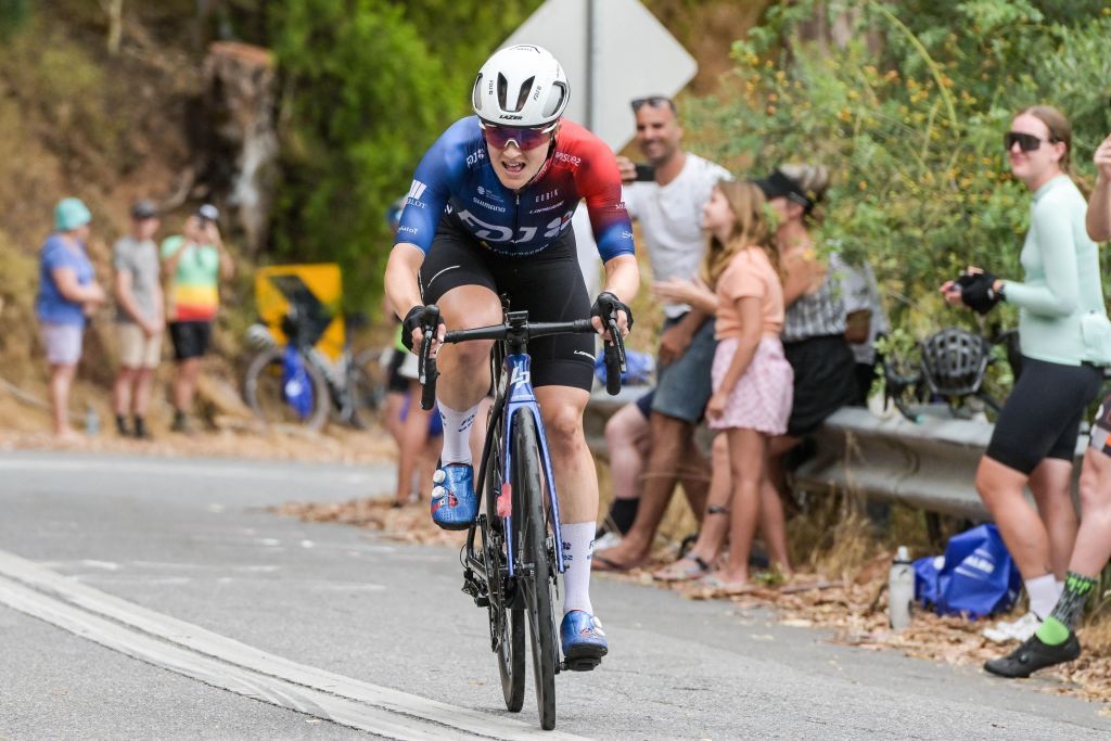 Australian cyclist Grace Brown from French team FDJSUEZ rides up Corkscrew Road on her way to winning the Womens Tour Down Under UCI cycling event in Adelaide on January 17 2023 IMAGE RESTRICTED TO EDITORIAL USE STRICTLY NO COMMERCIAL USE Photo by Brenton EDWARDS AFP IMAGE RESTRICTED TO EDITORIAL USE STRICTLY NO COMMERCIAL USE Photo by BRENTON EDWARDSAFP via Getty Images