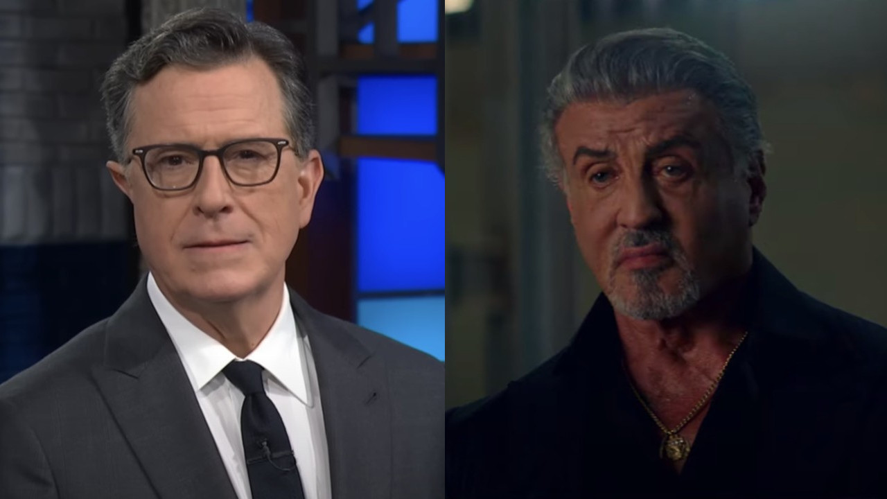 Stephen Colbert on The Late Show/Sylvester Stallone looking grim on Tulsa King