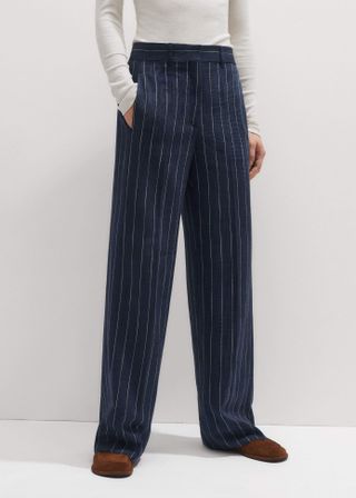 Textured Pinstripe Relaxed Man Pant