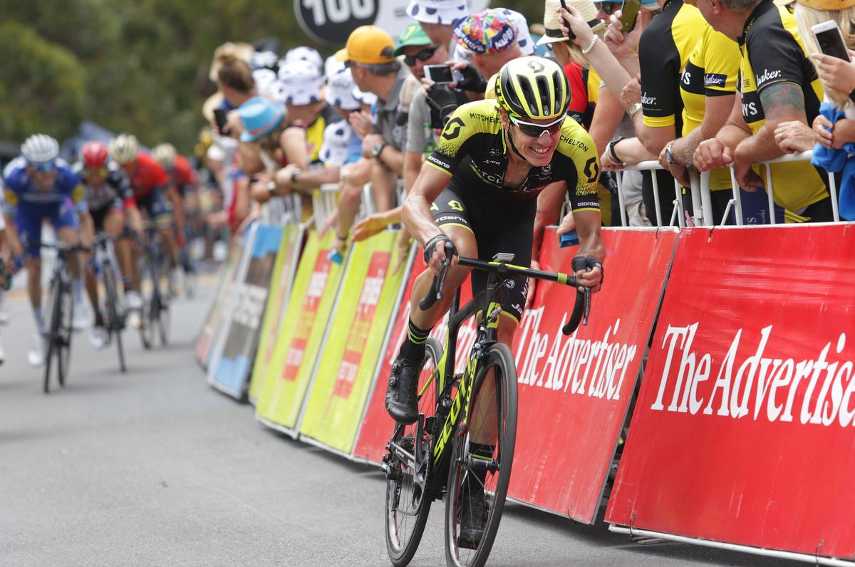 Daryl Impey (Mitchelton-Scott) riding into second place