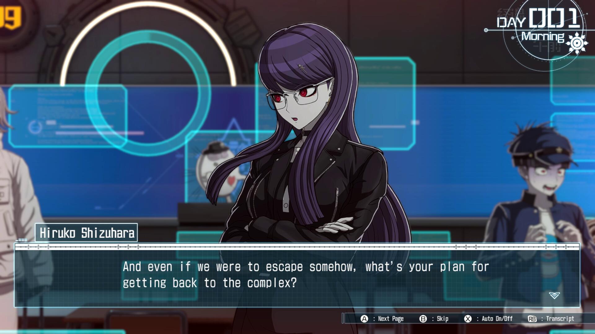 Hiruko ponders the practicality of visiting the second academy in The Hundred Line