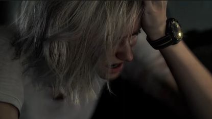 Resident Evil Requiem protagonist Grace Ashcroft in distress and wearing a limited-time collaborative watch