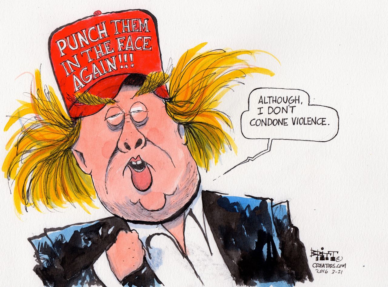 Political Cartoon U.S. Trump 2016