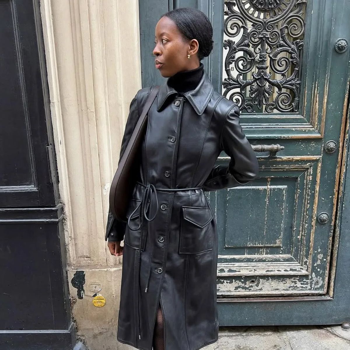 Winter Fashion in Paris: sylviemus wearing a leather trend