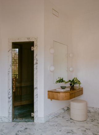 Marble trim used along door frames in an LA home