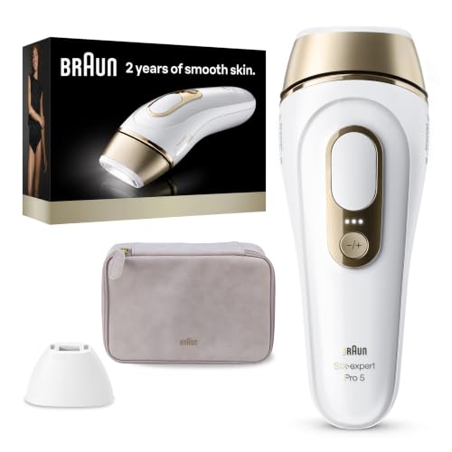 Braun Ipl, Silk&amp;middot;expert Pro 5, Ipl Hair Removal for Women and Men, Permanent Laser Hair Reduction At-Home, 2 Heads, Pouch, Ipl5137