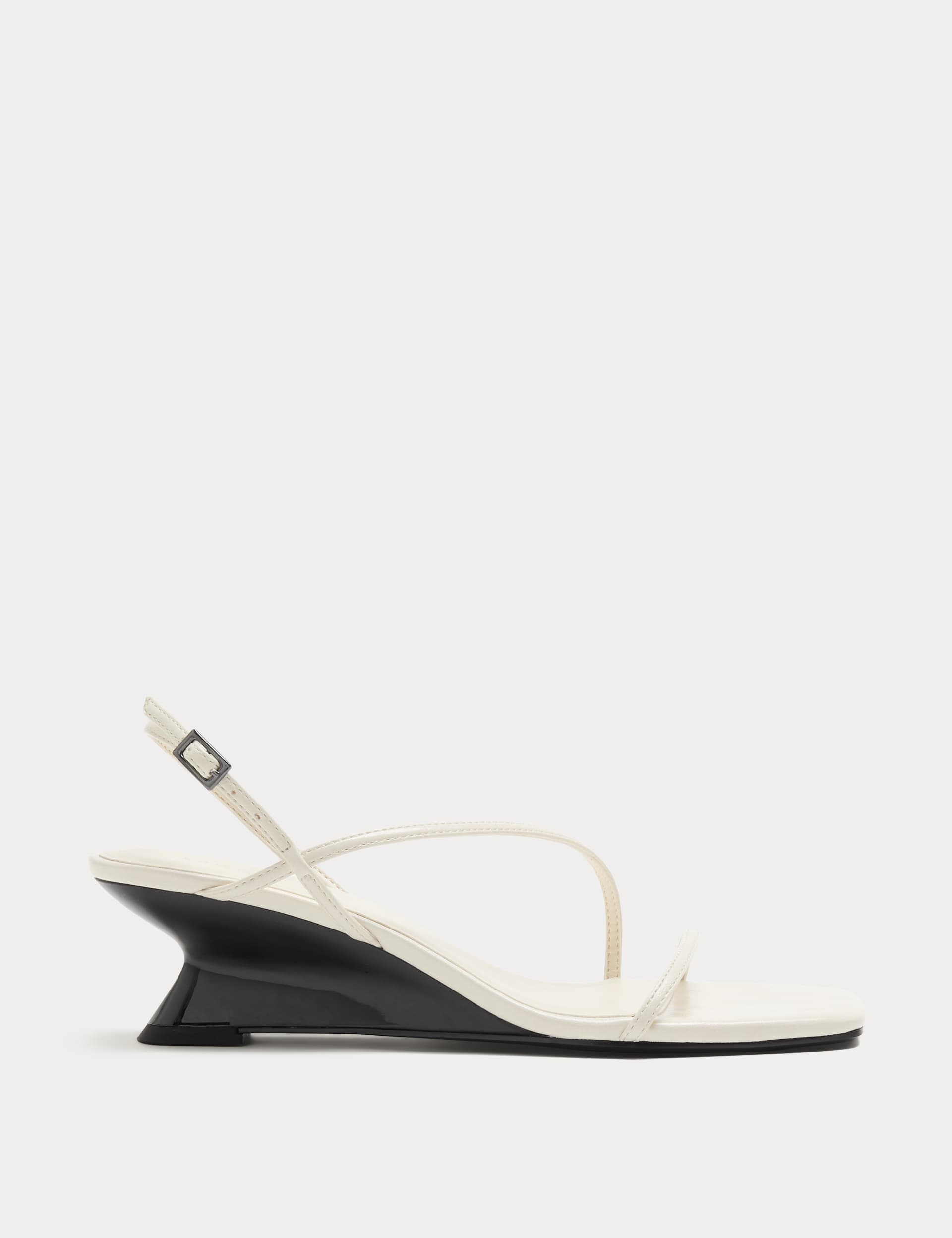 Mirrored Strappy Wedge Heeled Sandals