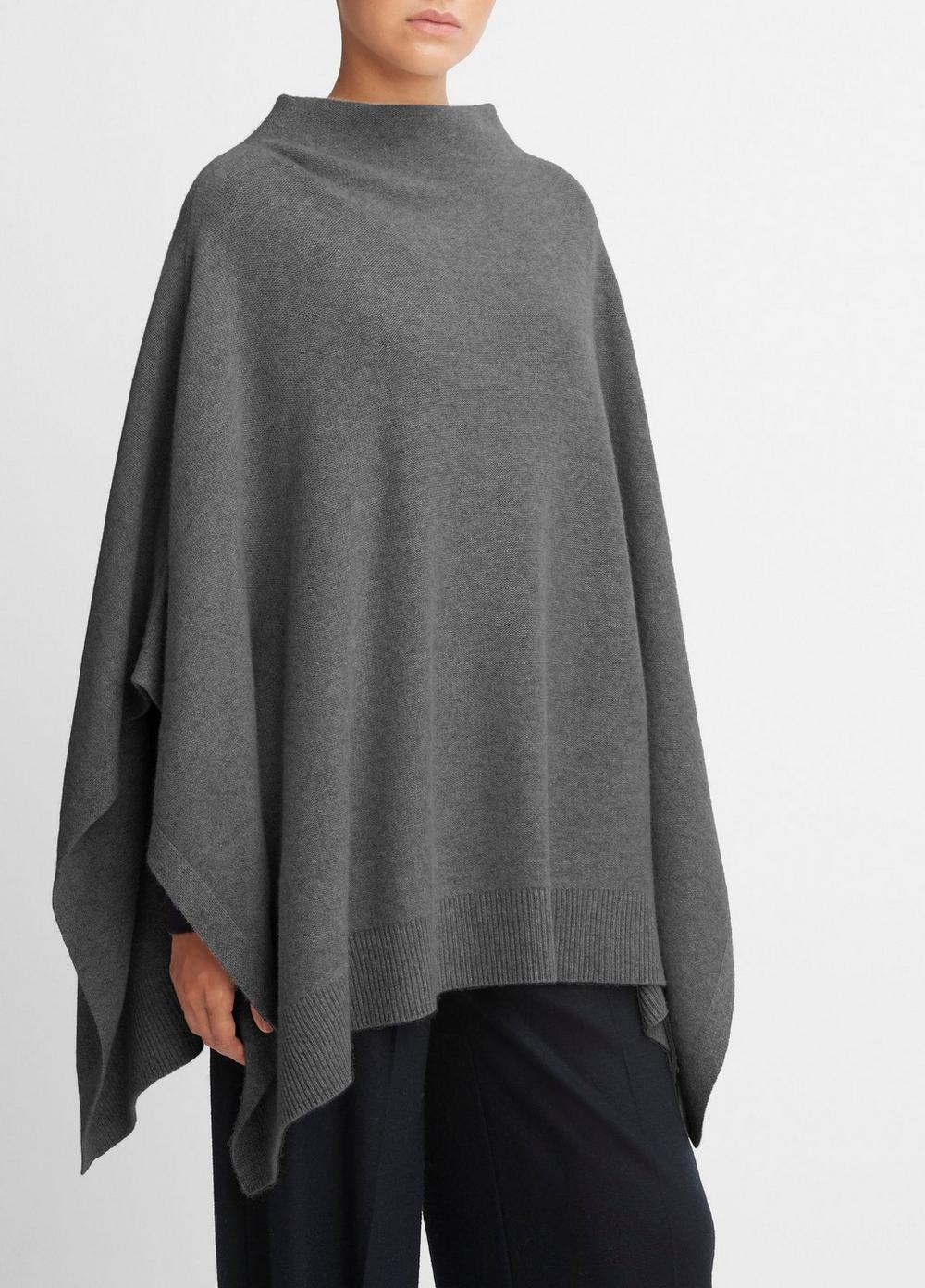 Vince Merino Wool-Cashmere Funnel-Neck Poncho