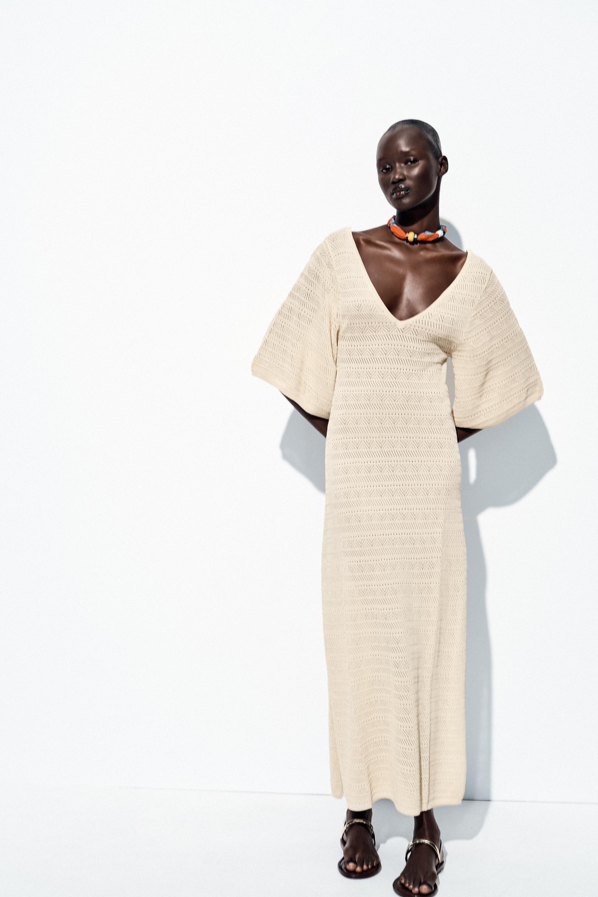 Pointelle Knit Maxi Dress