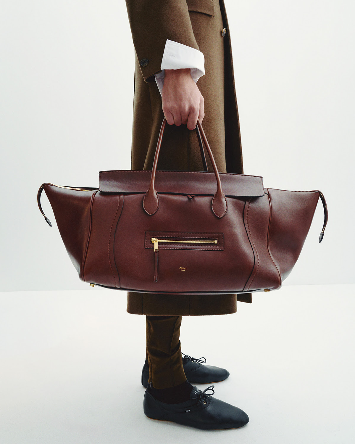 An image of the Celine Phantom, as debuted on Celine's spring 2026 runway.